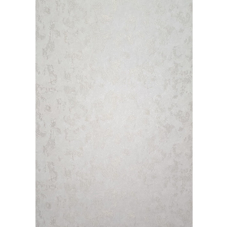 Everly Quinn Ivory Gold Metallic Faux Plaster Textured Modern Wallpaper